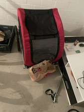 Hundeanhänger Fahrradanhänger Rot+Schwarz, Klappbare Fahne