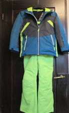 Skianzug mit Kapuze, Jacke + Hose von CMP, gelb-blau-schwarz, Gr 140, für Jungen