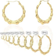 10 Karat Gelbgold Bambus Creolen 17-85 mm