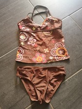 Tankini s.Oliver Gr. 128 8 Jahre  braun mit Blumen Blümchen 