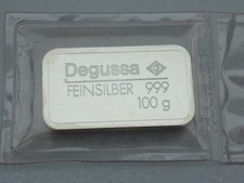 Silberbarren 100 Gramm Degussa
