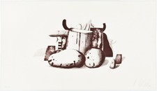 Korab, Stilleben mit 2 Früchten. 1974. Signierte Original-Lithografie.