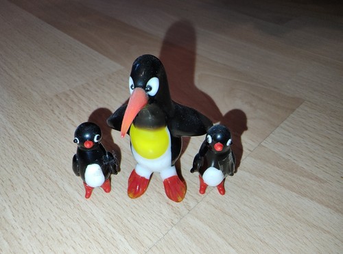 Glasfigur pinguin familie - glasfigur,