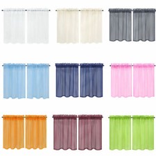 2Stück Voile Scheibengardinen