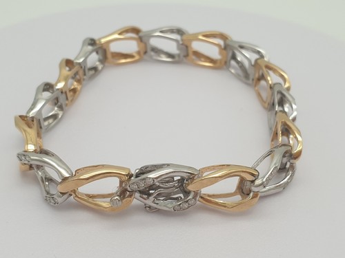 Bicolor diamant armband 14kt - /,