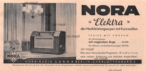 Nora elektra röhrenradio - elektra,