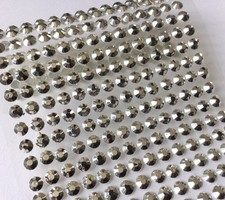 252 Stück Selbstklebende 6mm Schmucksteine Strasssteine Niete Bordüre Silber