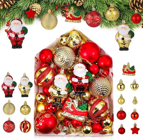 Weihnachtskugeln set 72er rot - set,
