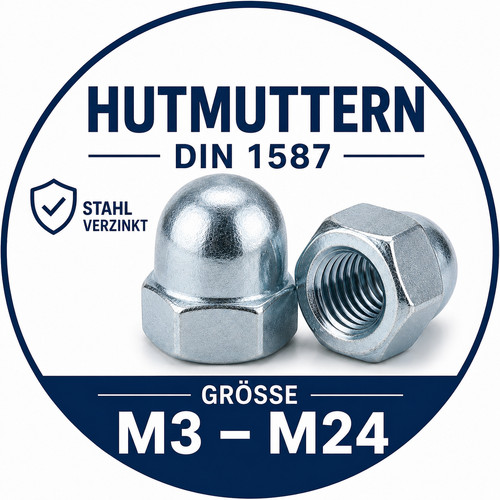 Hutmutter stahl verzinkt din - hutmutter,