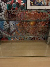 Glastisch Bildschirmerhöhung aus Glas mit 3 Ebenen NEUWERTIG