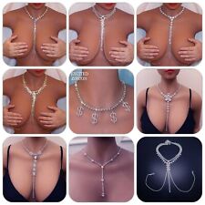 SeXy Unterwäsche Set Brust Bauch Hals Kette Kristall Körperschmuck GoGo SeXy