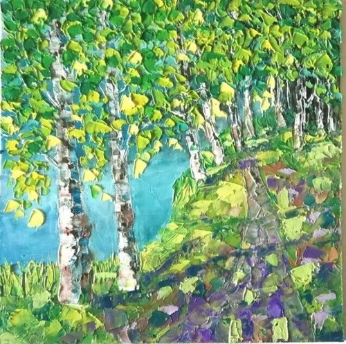 Birken öl gemälde - birken,