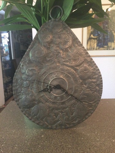 Zinn wanduhr tropfenform - zinn,
