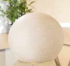 Gilde Porzellan Kugellampe Sternenhimmel 16 cm Fensterlampe Dekolampe 34774