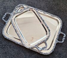 Servierplatten versilbert mit Griffen 2 Stück WMF EP BRASS Germany