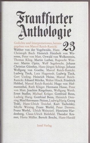 Frankfurter anthologie - frankfurter,