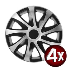 4x Radkappen Draco CS Silver Black 15 " Zoll  Silber Schwarz