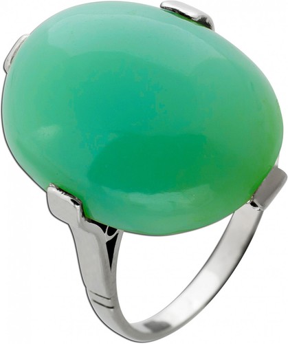 Chrysopras ring weißgold - chrysopras, 585