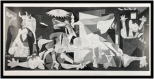 Pablo Picasso Guernica Poster Kunstdruck Bild mit Alu Rahmen 105x55cm I Neu