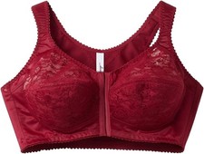 Sheego Damen BH rot ohne Bügel Spitze Vorderverschluss 90-110 (3 652) (8 156)