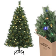 Künstlicher Weihnachtsbaum mit Beleuchtung Bunt und Warmweiß LED Tannenbaum