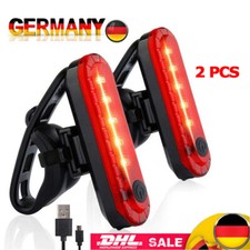 2PCS USB Aufladbar MTB Fahrrad Rücklicht LED Licht Fahrradlampe Hinten Leuchte