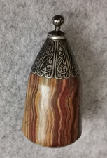 Schnupftabak Flasche aus Edelstein mit Metallmontierung Handarbeit , Vintage