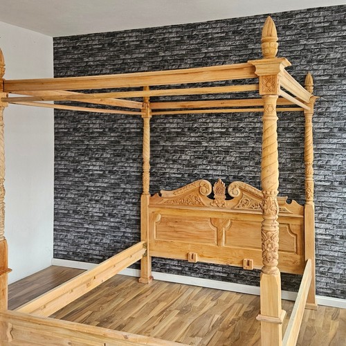 Himmelbett holzbett - ,