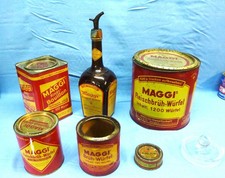 MAGGI Blechdosen / Flasche m. Ausgießer / Glasdeckel