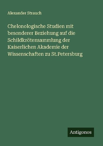 Chelonologische studien mit - chelonologische,
