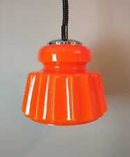 Alte große Honsel Lampe Pendellampe Leuchte Glas orange 70er