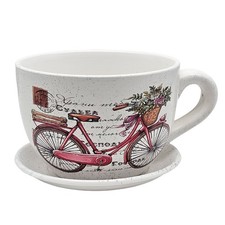 Pflanztopf Tasse rotes