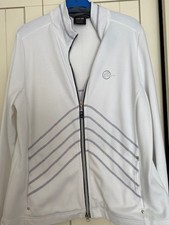 Sportjacke/Tennisjacke von Canyon weiß Gr. 44 mit blauen Ziernähten