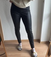 Zara Leggings Lederoptik Kunstleder Glanz Wetlook Stretch Eng Skinny Slim Damen