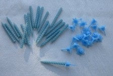 Torten-Kerzen Kuchen Muffin Deko 20 Kerzen gezwirbelt mit 20 Halter Blau Blüte