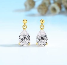 14K Gold Moissanite Earrings -