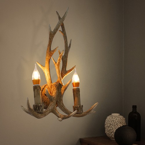Vintage geweih wandlampe - 2x,