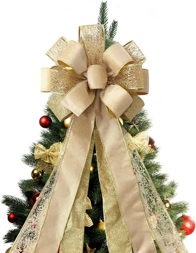 Goldene weihnachtsbaumspitze - goldene,