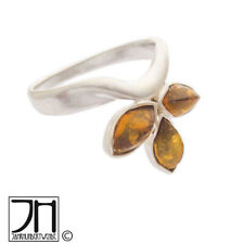Vintage 925 Sterling Silber Ring Bernstein amber silver ring im Jugendstil