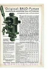 DR Postkarte Balo Pumpe Saug - u. Druckpumpe - S. Hawranke Jena - ca. 30er Jahre