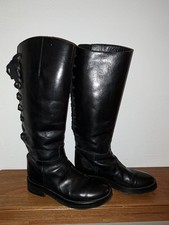 Ann Demeulemeester Designer Leder Stiefel DAMEN  Gr. 39 Vollleder m. Schnürung