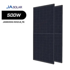 JA Solar 500W JAM60D41 Bifazial Schwarz Solarmodul Glas-Glas für Balkonkraftwerk