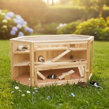 Kleintierkäfig Hamsterkäfig Nagerkäfig Holz Stall Nagerstall Käfig Kleintier