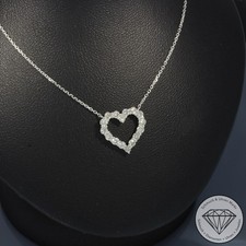 Wert 1850 € Brillant Herz Collier (0,52 carat) in 750 18 Karat Weiß Gold xxyy