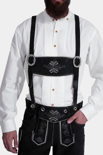 Black edelweiss lederhosen - black,