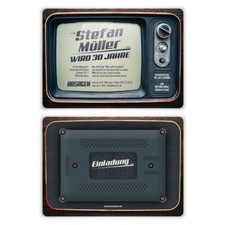 Geburtstag Einladungskarten Einladung Vintage Retro individuell alter Fernseher