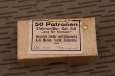 Wehrmacht .22 lfb Kleinkaliber Patronenschachtel 1940 Zielmunition