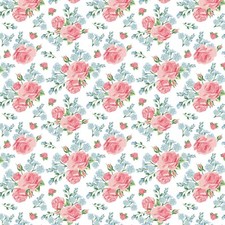 Baumwollstoff Rosenstoff Rosenmuster ab 0,5m Röschen weiß Popeline