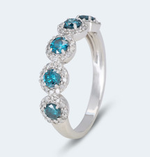 Harry Ivens IV Ring WG375 mit blauen Brillanten (beh.) u. Diamanten ca. 1,00 ct.