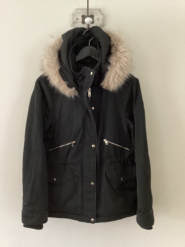 Zara schwarzer parka mantel - zara,